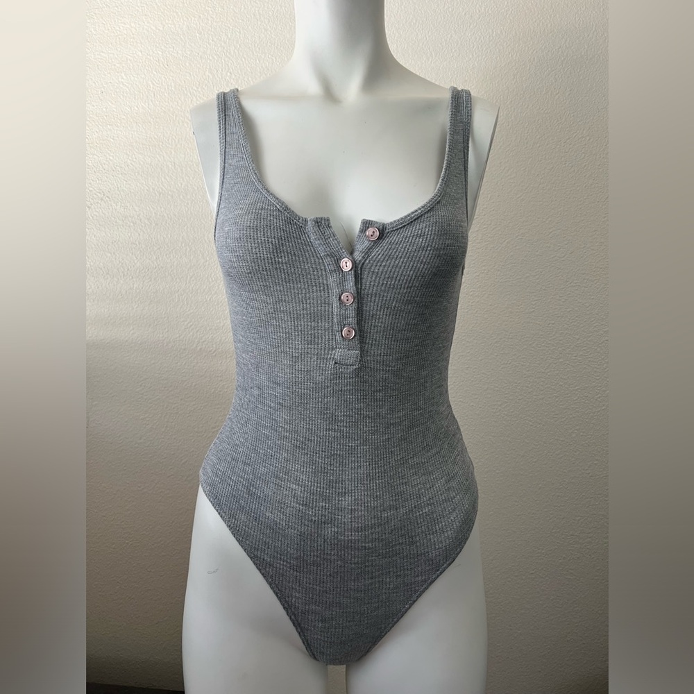 Jluxlabel Gray Waffle Bodysuit